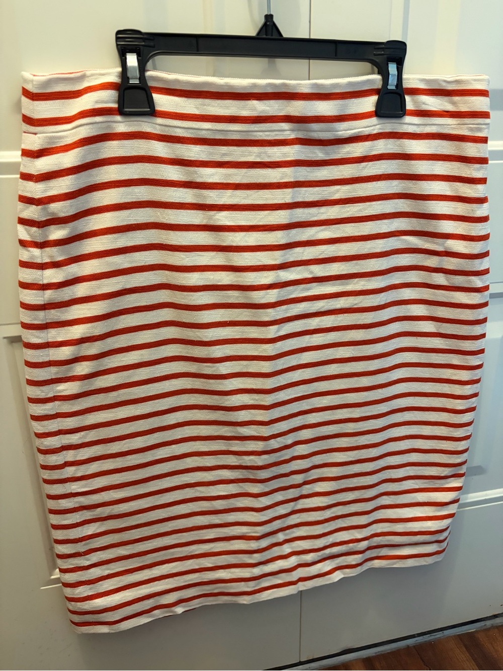 J Crew Women’s Striped Pencil Skirt - burnt orange & white
